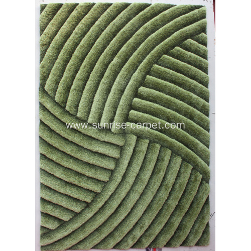 Microfiber Shaggy Rug with 3D Design